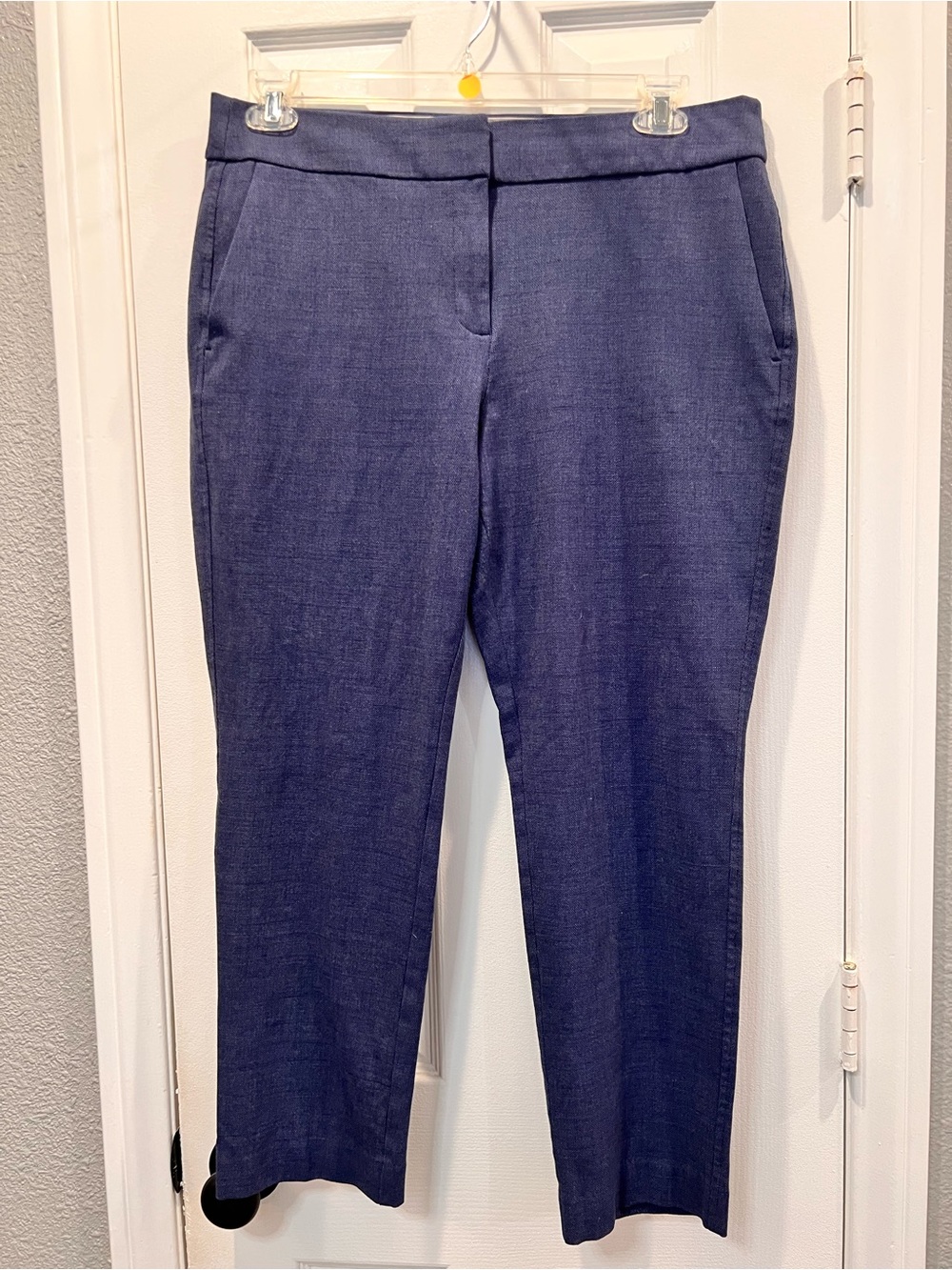 LOFT Julie Fit Blue Textured Ankle Pants Size 12